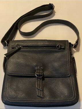Classic Navy Blue Leather Crossbody Bag